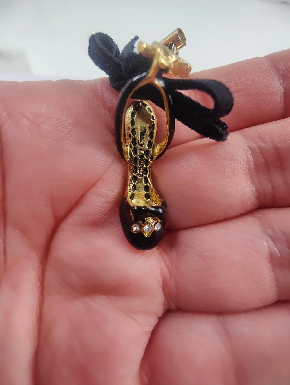 Vintage Juicy Couture Limited Edition 2010 Black Stiletto Heel Shoe Charm Purse
